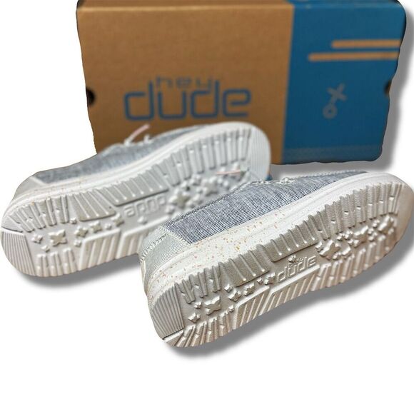 Hey Dude Wendy Youth Star Kids Slip-On Shoes Gray Size Y2-L3 - Picture 6 of 8